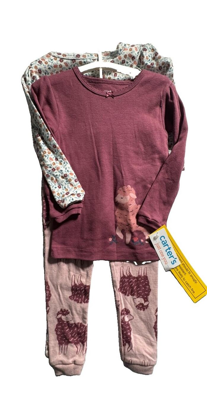 Carters Baby Girl 18M 4 Piece Floral Llama Outfit Lot